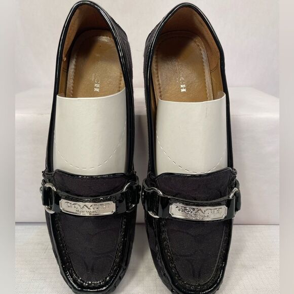 Coach Shoes - Coach Black Felisha Loafers with Silver Detailing Size 7.5